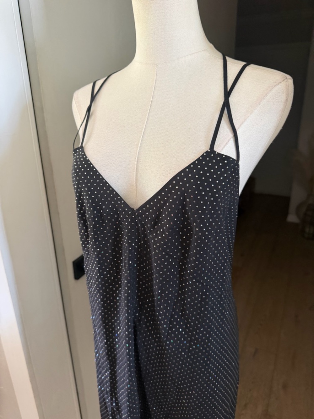 Zadig & Voltaire Rohana Diamanté Silk Black Mini Dress Sz M MSRP $858 NWT - Picture 4 of 9
